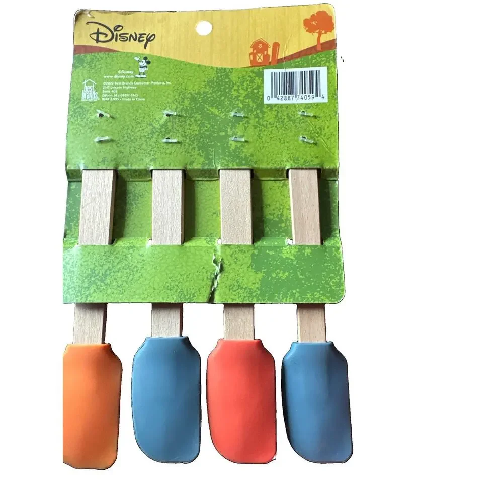 DISNEY'S MICKEY MOUSE 4 Pack Assorted Silicone Spatula Set Brand New